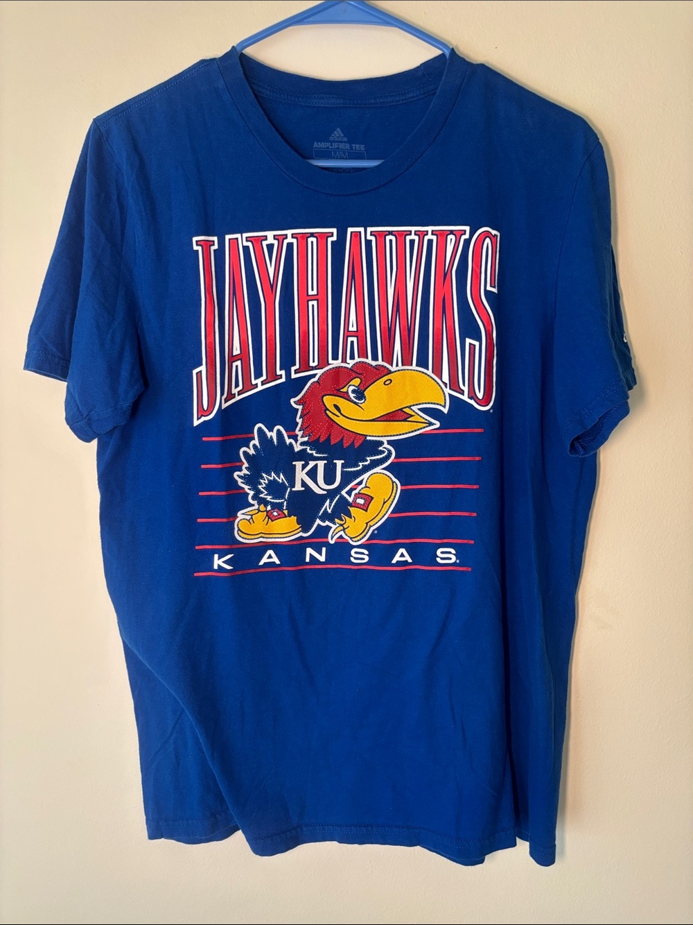 adidas Royal Blue Kansas Jayhawks Graphic Tee